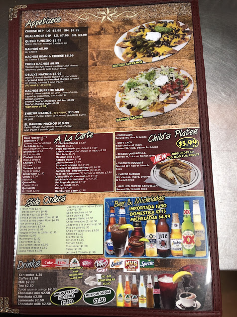Menu El Rancho Mexican Restaurant - 3