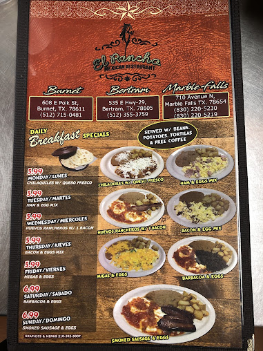Menu El Rancho Mexican Restaurant - 6