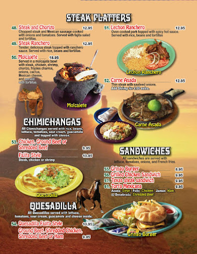 Menu El Rodeo Mexican Restaurant Robertsdale - 1