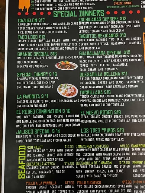 Menu El Rodeo Rocky Mount - 7