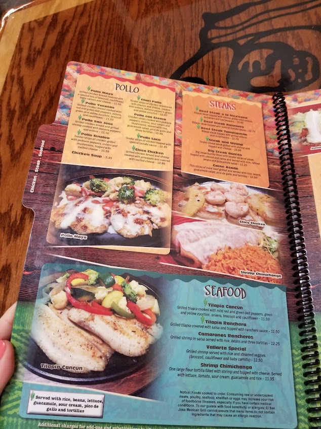 Menu El San Jose Mexican Restaurant - 1