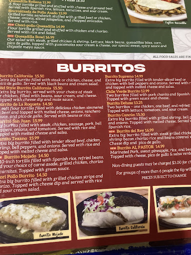 Menu El San Juan Mexican Restaurant - 3
