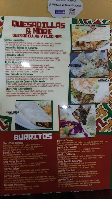 Menu El San Juan Mexican Restaurant - 9