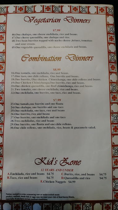 Menu El Sombrero Of Vicksburg - 1