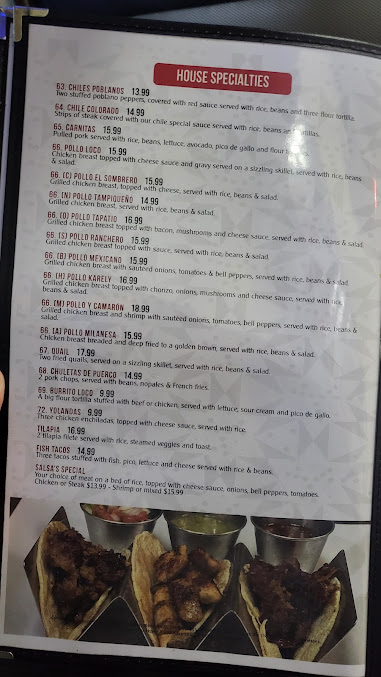 Menu El Sombrero Of Vicksburg - 2