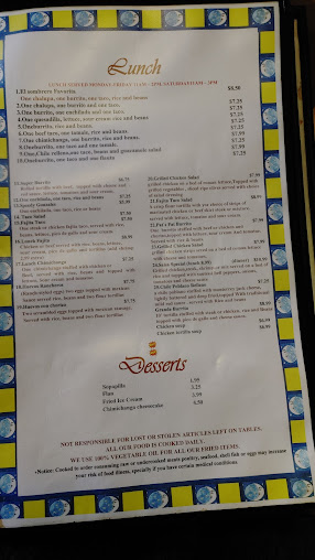 Menu El Sombrero Of Vicksburg - 6