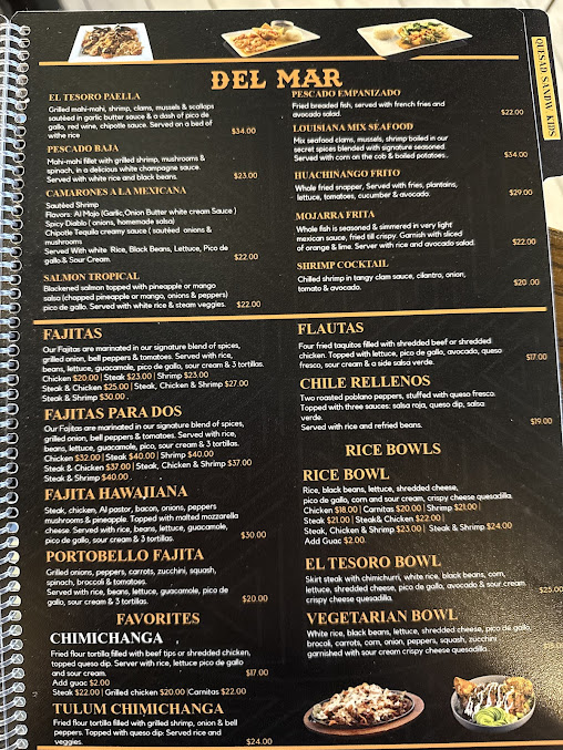 Menu El Tesoro Cocina Mexicana - 3