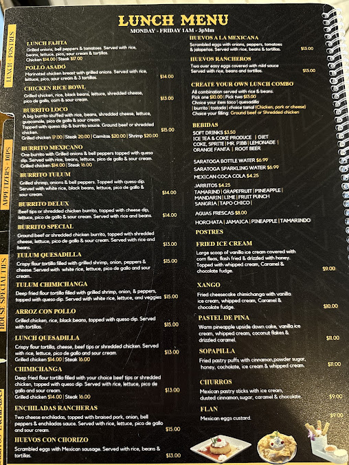 Menu El Tesoro Cocina Mexicana - 9