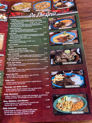Menu El Vaquero Mexican Restaurant 1503 Memorial Blvd A - 2