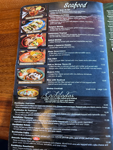 Menu El Vaquero Mexican Restaurant 1503 Memorial Blvd A - 5