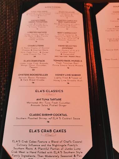 Menu Elas On The Water - 2