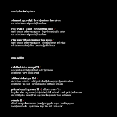 Menu Elements Bar And Grill Pyrmont - 4