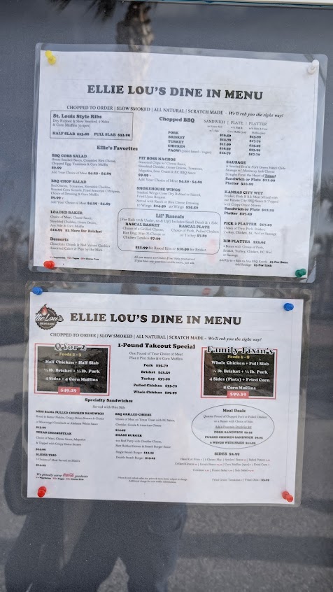Menu Ellie Lous Brews Bbq - 1