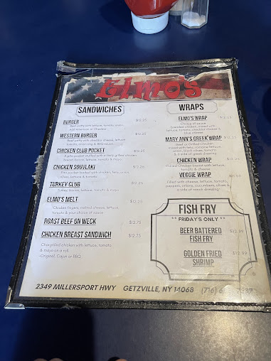 Menu Elmo's - 2