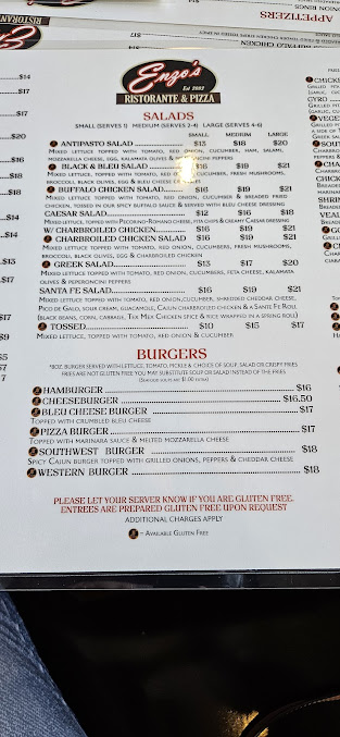 Menu Enzo's Ristorante & Pizza - 0