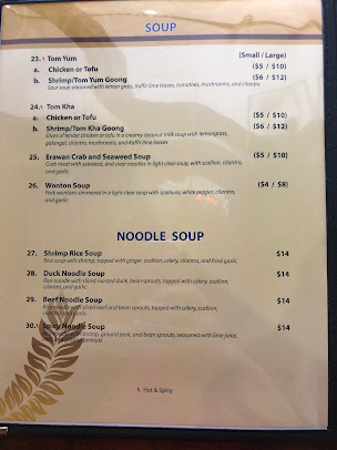 Menu Erawan Organic Thai Restaurant - 1