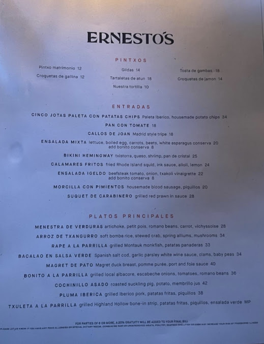 Menu Ernesto's - 0