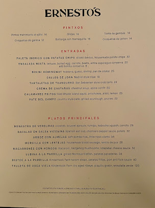 Menu Ernesto's - 1