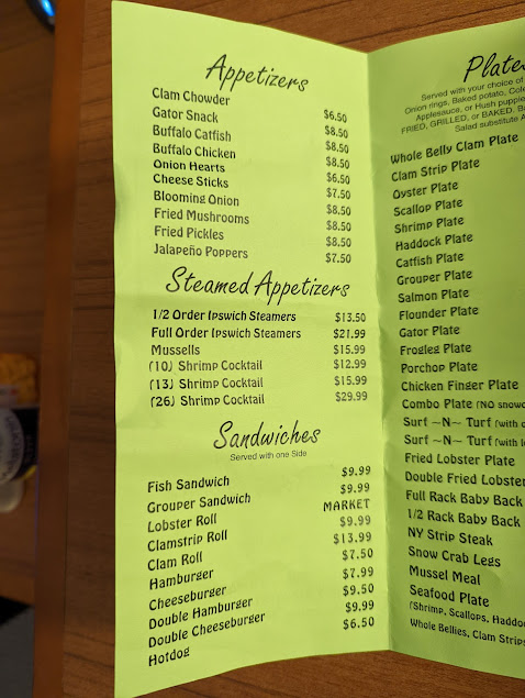 Menu Essex Seafood House Two - 0