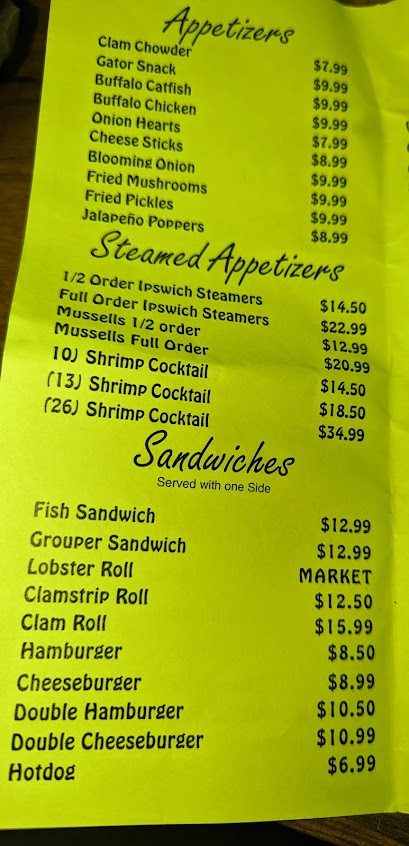 Menu Essex Seafood House Two - 2