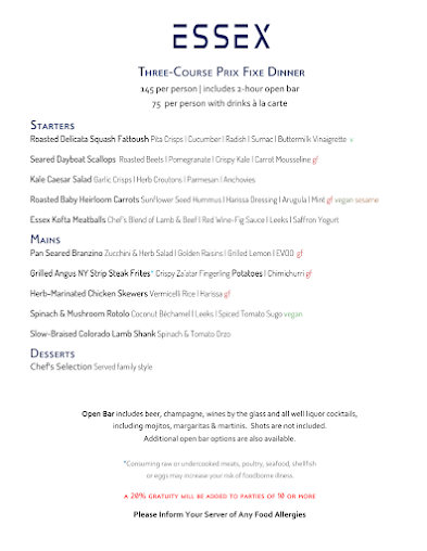 Menu Essex - 1