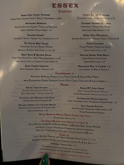 Menu Essex - 4