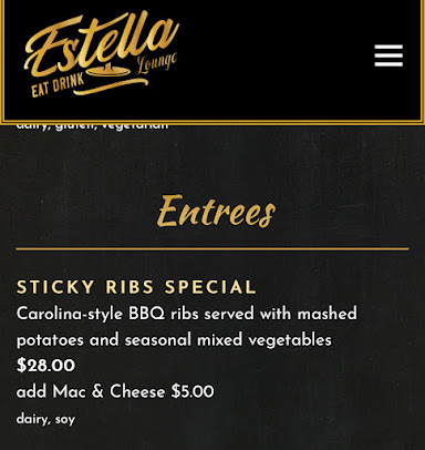 Menu Estella Restaurant - 1