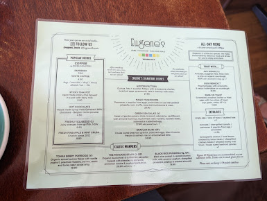 Menu Eugene's Cafe - 1