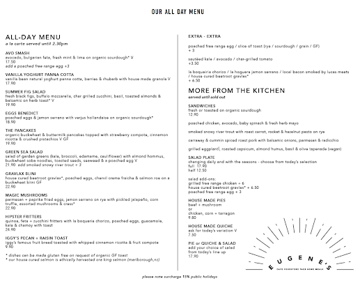 Menu Eugene's Cafe - 7