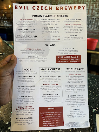 Menu Evil Czech Brewery And Public House - 3