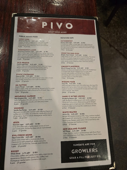 Menu Evil Czech Brewery And Public House - 5