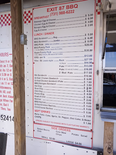 Menu Exit 87 Bbq Catering - 0