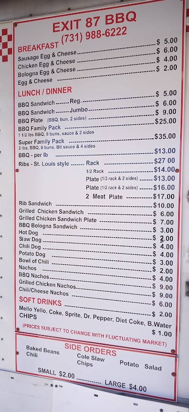 Menu Exit 87 Bbq Catering - 5