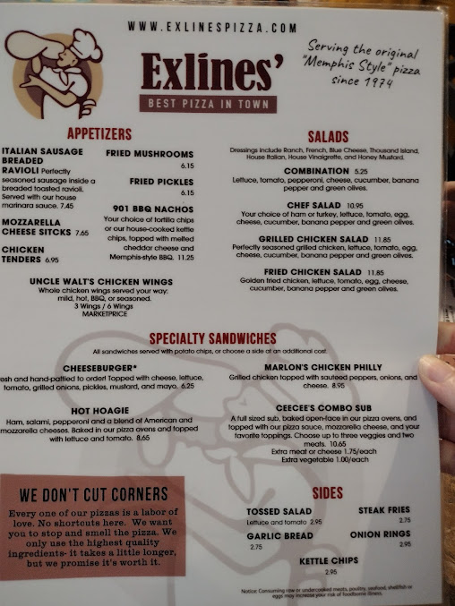 Menu Exlines Best Pizza In Town Bartlett - 2