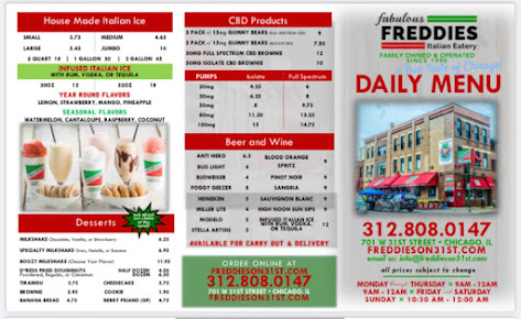 Menu Fabulous Freddies Italian Eatery - 0