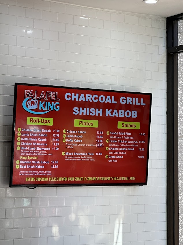Menu Falafel King Summer Street - 1