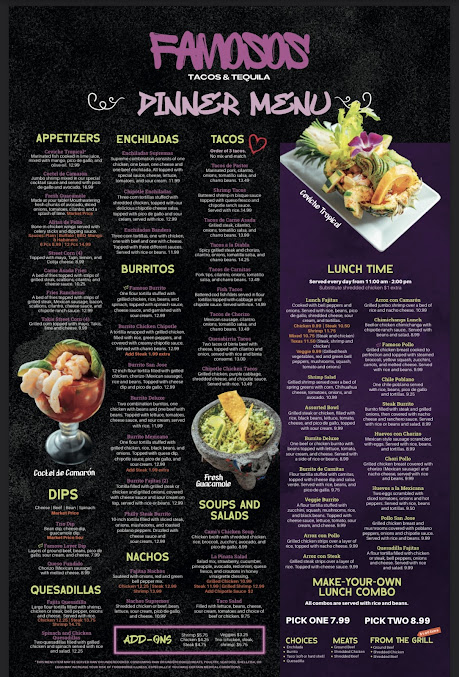 Menu Famosos Tacos & Tequila - 1