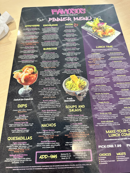 Menu Famosos Tacos & Tequila - 3