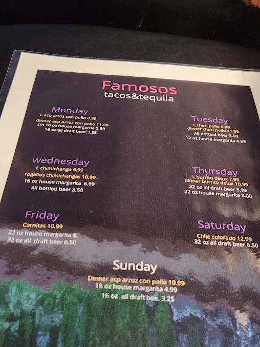 Menu Famosos Tacos & Tequila - 4