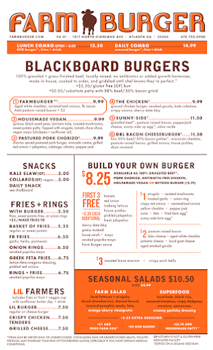 Menu Farm Burger Virginia Highland - 0