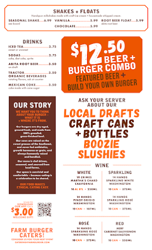 Menu Farm Burger Virginia Highland - 1
