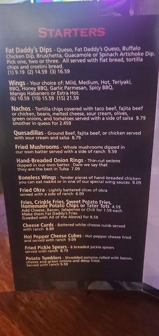 Menu Fat Daddys Pub And Grille - 0