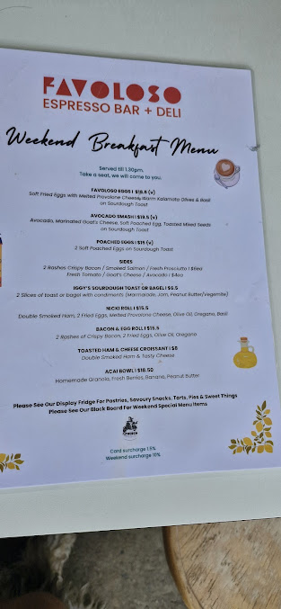 Menu Favoloso Espresso Bar + Deli - 1