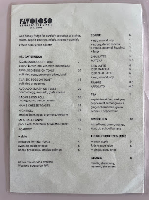 Menu Favoloso Espresso Bar + Deli - 4