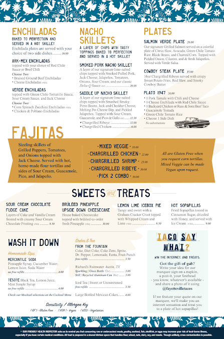 Menu Fayetteville Taco Tamale Co - 0