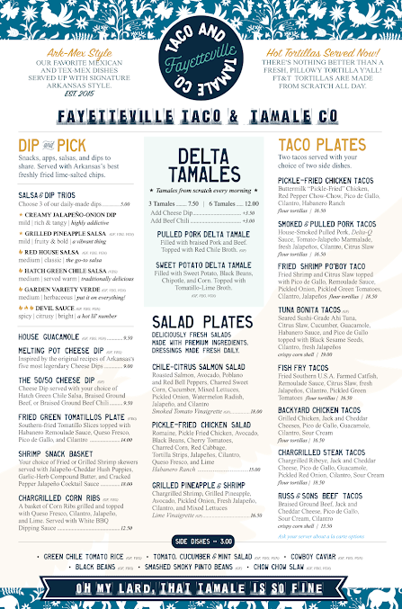 Menu Fayetteville Taco Tamale Co - 7
