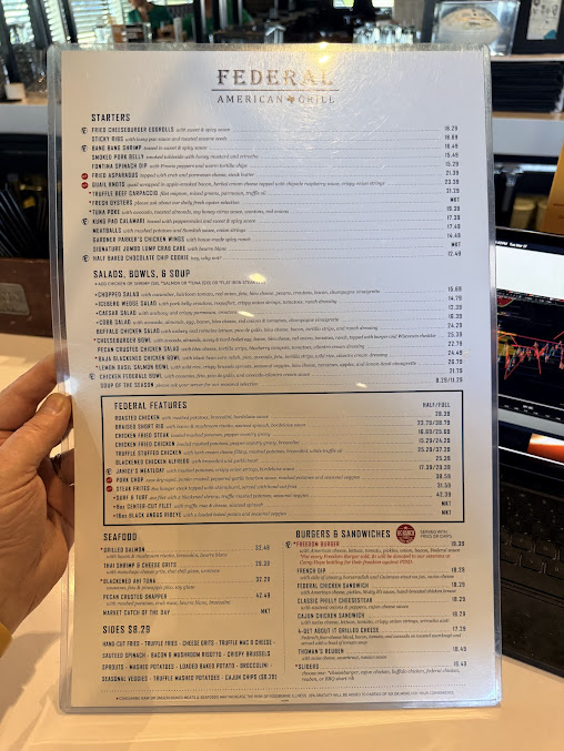 Menu Federal American Grill - 1