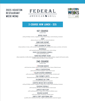 Menu Federal American Grill - 2