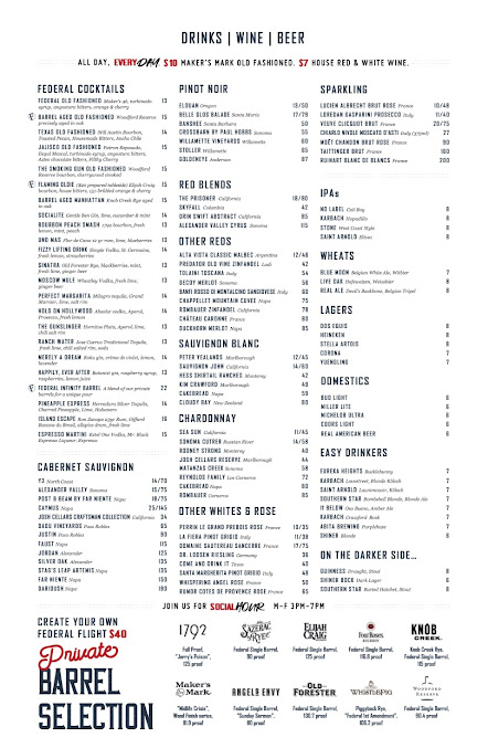 Menu Federal American Grill - 4