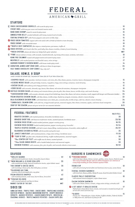 Menu Federal American Grill - 8